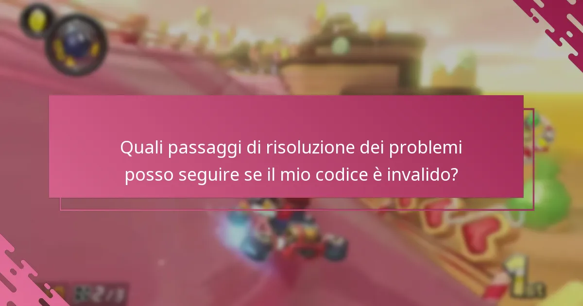 Quali passaggi di risoluzione dei problemi posso seguire se il mio codice è invalido?